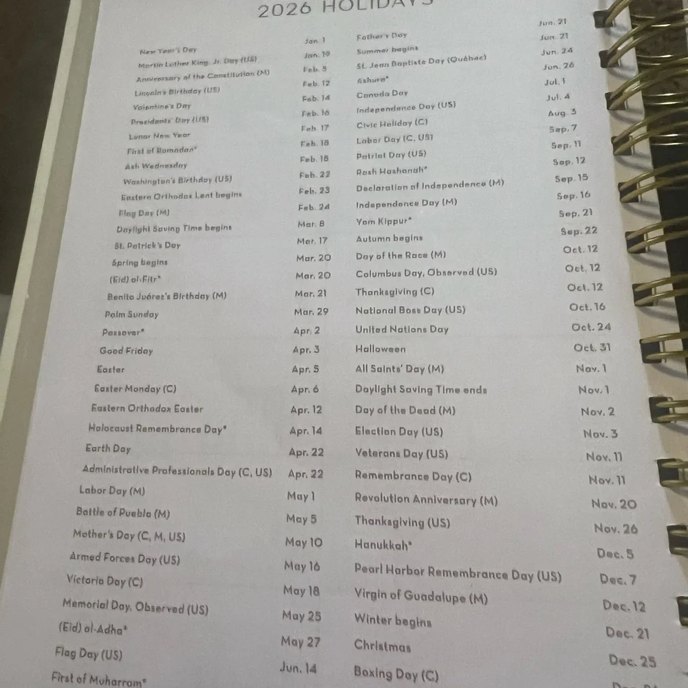 2O26 DAILY PLANNER 376 PAGES 6x8 NEW SPIRAL  12 MONTHS TABBED
